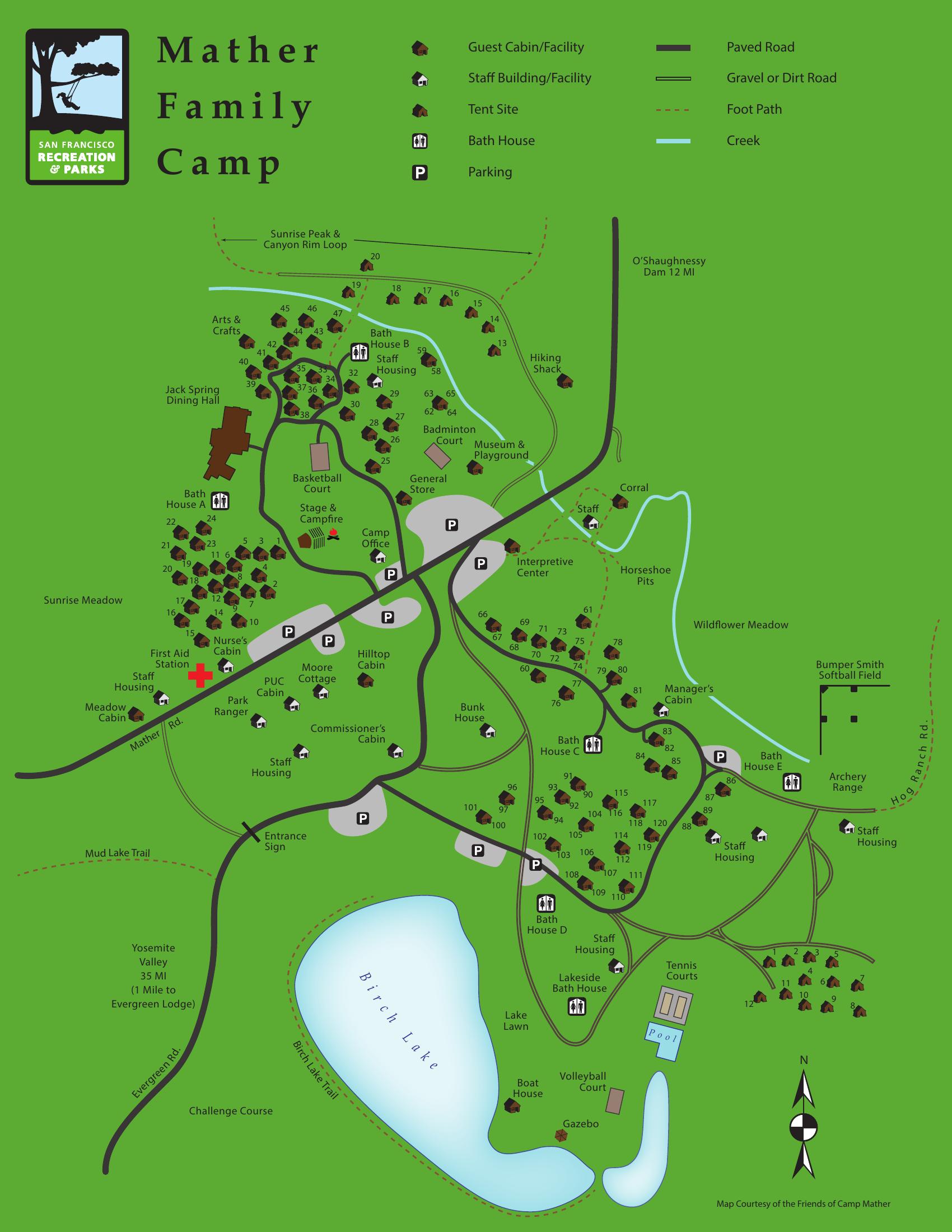 Camp Mather map